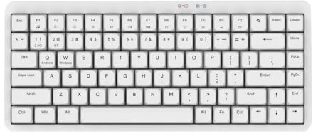 Jectse Kabellose Gaming-Tastatur, 75% Kompakt, 84 Tasten, Kompakte Kabellose Tastatur mit 2,4-GHz-Empfänger, Leise Scherenschaltertasten, Multimedia-Verknüpfungen und Unterstützung (White)