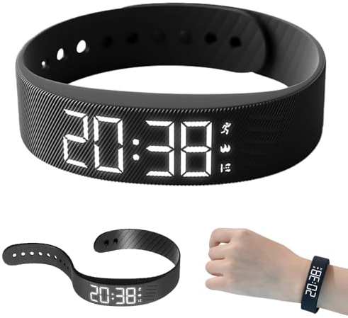 Hojalis Vibrationswecker Armband, Vibrationsalarm Erinnerung Uhr, Silent Vibrating Alarm Reminder Watch, PI65 Wasserdichte, Multifunktions Fitsleeps Alarm Clock Watch für Männer und Frauen