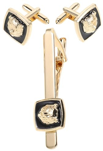 Ciieeo Ensemble Pince à Cravate et Boutons de Manchette pour Homme Motif Animal Accessoires de Costume Élégants pour Mariage et Affaires Pince à Cravate Luxe et Boutons Classiques