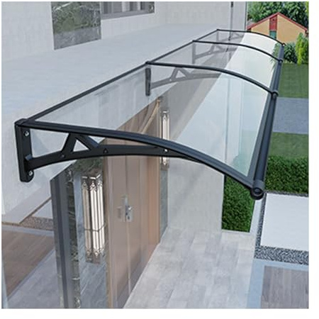 Curved Door Window Awning Canopy – Large Transparent Outdoor Awning for Garages Balconies & Homes – WeatherResistant UV Protection (150cm/59in x 280cm/110in)
