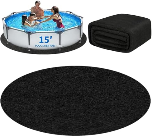 Wapasezyar Round Pool Underlay, 305 cm, Pools Groundsheet, Robust Seamless Pool Underlay, Pre-Cut Groundsheet for Above Ground Pools and Hot Tubs