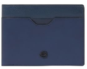 Piquadro Portemonnaie Herren mit Münzfach Mann Leder bleu
