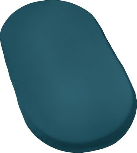 Erwin Müller Baby-Spannbettlaken Murnau Single-Jersey - Petrol Größe 40x70 cm oval - hautfreundlich, atmungsaktiv, bügelfrei, strapazierstark