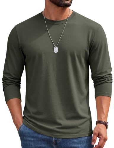 COOFANDY Mens Heavyweight T Shirt 100% Cotton T-Shirt Short Sleeve Crew Neck Tee Basic Plain Tops Regular Fit
