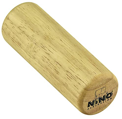 Nino Percussion Wood Shaker Instrument – Großer Holz Shaker für Kinder ab 3 Jahren – Zylinderförmiges Musikinstrument – Siam Eiche, Natur (NINO2)
