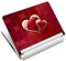 wortek Universal Notebook Skin für Laptops, Ultrabooks & Netbooks bis ca. 10,2 Zoll - Herzen Rot