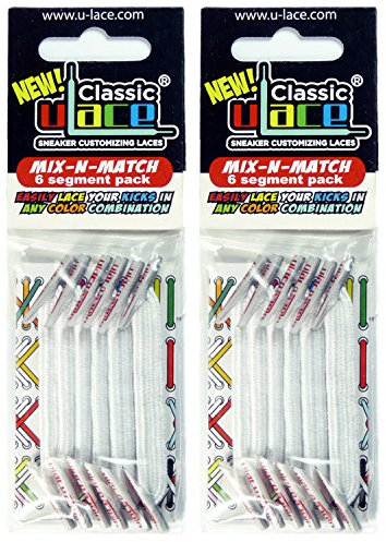 U-LACE Pack Blanc 2 sachets lacets élastiques (WHITE)