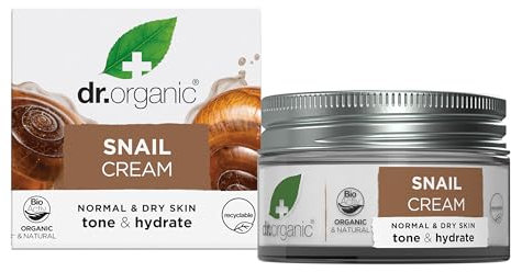 Dr Organic Snail Gel Cream, Healthy-Aging, Moisturising, Mens, Womens, Normal & Dry Skin, Natural, Vegetarian, Cruelty-Free, Paraben & SLS-Free, Recycled & Recyclable, Organic, 50ml