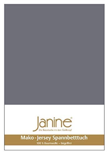 Janine Spannbetttuch 5007 Mako Jersey 180/200 bis 200/200 cm opalgrau Fb. 48