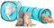 Pawise 2-in-1 Katzenspielzeug Set | Klappbarer Tunnel & Würfel für drinnen & draußen – Weiches Kriechspielzeug für aktive Katzen