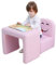 Multifunktional Kinder Sessel, Mode Life Kids Set Stuhl und Tisch/Hocker mit Funny Smile Face für Jungen und Mädchen (Rosa)