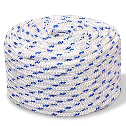 vidaXL Cuerda Marina de PP 14 mm 50 m Blanca SOGA Mecate Cabo Hogar Bricolaje