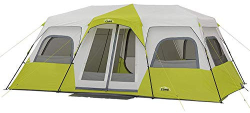 CORE Kabinenzelt für 12 Personen, großes 3-Zimmer-Zelt für 2 Minuten Camping-Einrichtung, inklusive Aufbewahrungstaschen für Camping-Zubehör