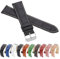 MARCHEL Croco LM-50 Lederarmband 24 mm Schwarz-Weiß Krokoprägung Uhrenarmband Krokodilmuster Uhrband Rindsleder