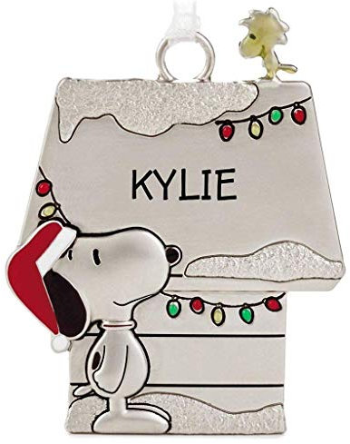 Hallmark Kylie Peanuts Snoopy und Woodstock Charmers Weihnachtsdekoration aus Metall