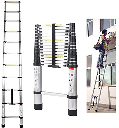 5m Mehrzweck Teleskopleiter aus Aluminium mit Sicherheitsverriegelung, Klappbar, Hochwertige Tragbare Leitern, Telescopic Ladder Max. Belastung: 150kg