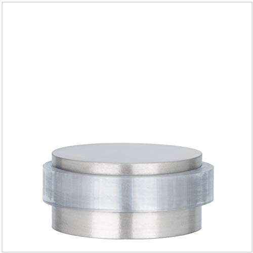 EVI Herrajes | Door Stop | 1.10 x 0.55 | Adhesive Installation | Matte Finish (Stainless Steel) | Transparent Rubber | Mod. I-163/T