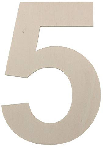 Zahlen aus Holz - Stil und Größe wählbar - bis 80 cm Höhe wählbar (45 cm, 5)
