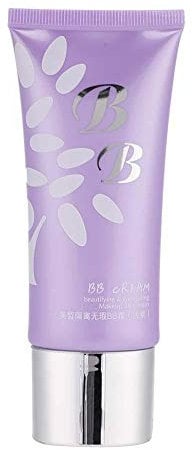 Crema per il Trucco del Viso, 60g Brighten Whitening Waterproof BB Cream Correttore Base per il Trucco Idratante della Pelle del Viso (Beauty Isolation Flawless BB Cream-Viola chiaro)