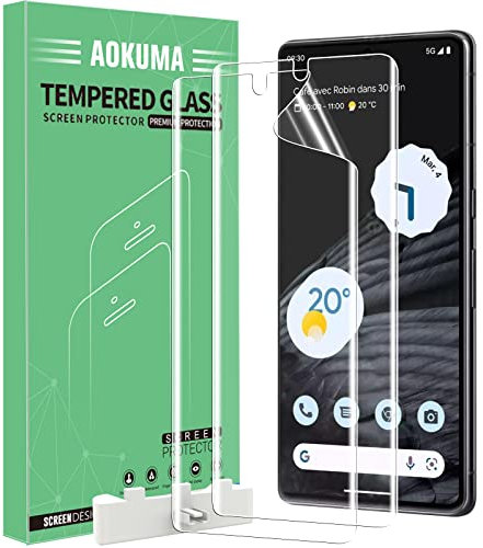 AOKUMA Schutzfolie für Google Pixel 7 Pro,[2 Stück] Weiche TPU Displayschutzfolie Kompatibel mit Google Pixel 7 Pro,HD Klarsicht Displayschutz,Kratzfest,Anti-Öl, Anti-Blasen