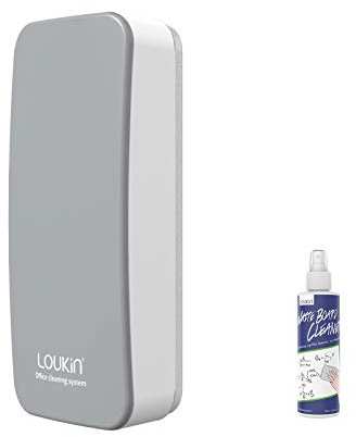 loukin Magnetic Dry Erase Eraser, Whiteboard Eraser, Glass Board Erasers(Gray), Free 3.4 oz Whiteboard Cleaner Included, for Classroom, Home and Office Use