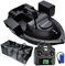 HENGGE RC Bait Boat, Remote Control Fishing Boat, GPS Positioning Remote Control 500M Bait Boat with LED Night Light,Black,GPS 12000MAH