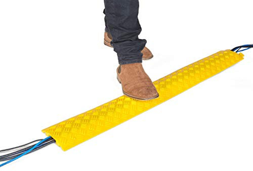 Cable Cover - Yellow Plastic Indoor Cable Protector - The Workplace Depot