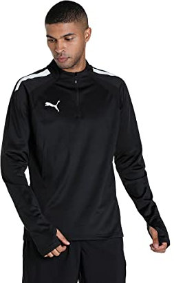PUMA Herren Teamliga 14 Zip Top Pullover, Puma Black-puma White, L EU