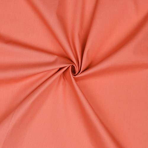 VmG-Store Baumwollstoff Uni 100% Baumwolle Oeko-Tex Meterware ab 50cm über 70 Farben zur Auswahl (063 Koralle, 50 x 148cm)