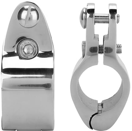 EBTOOLS 2pcs Stainless Steel Marine Jaw Slides Boat Marine Articulated Upper Jaw Slide Hardware Fittings Bimini Top Hinge Rail Mount (25mm)