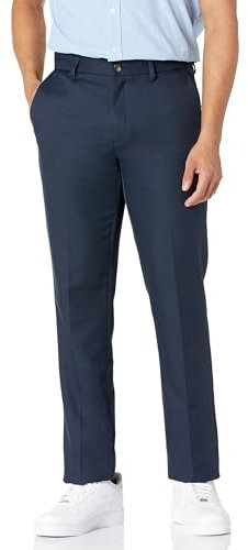 Amazon Essentials Pantalon de Costume Coupe Slim sans Pinces Homme, Bleu Marine, 34W / 32L