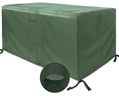 MEEYI Abdeckplane für Gartenmöbel 230x165x80cm, Abdeckplane Schutzhülle Schneedicht und UV-Beständig Strandkorb Schutzhülle Winterfest für Gartenmöbel, Grün