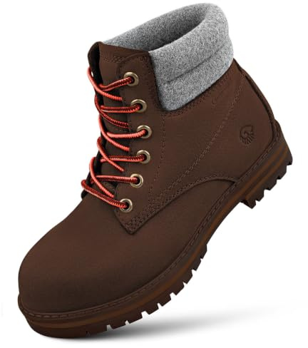 Giesswein Leather Merino Boot Women - Gefütterte Worker Boots aus Leder | Warme Merinowolle für kalte Tage – robuste Winterschuhe & Stiefeletten für Damen, vom Spaziergang bis zum City-Alltag