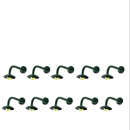 RANRAO Zubehör für Modelleisenbahn-Laternenpfähle, 10 Stück Modelleisenbahn HO Maßstab 1:87 Hängelampe Außenwand Schwanenhalsleuchte LED