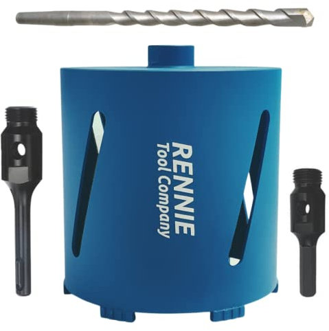 162mm x 150mm Long Diamond Core Drill Bit Set Includes SDS Adapter, Hex Shank Adapter & Centre Drill Bit. To Be Used In Concrete Masonry Brick Block Stone Granite Diamond Drill Bit Core Accessories