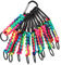 10 Stück Karabiner mit Schraubverschluss, Mini Karabiner Schlüsselanhänger Schlüsselband Clip Ring Geflochtenes Lanyard Nützlichkeit Ring Haken Outdoor Lanyard Schlüsselringe für Männer Frauen