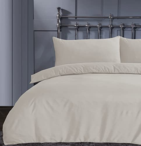 Linen Home Duvet Cover Set - Soft Microfibre Double Quilt Cover with 2 Pillowcases, Easy Care Wrinkle Free Double Bedding Set of 3 Pcs