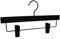 GERSO Premium Hosenbügel Holz Schwarz – Antirutsch-Beschichtung & verstellbare Clips – stabile Kleiderbügel für Hosen, Röcke & Jeans – platzsparend & elegant, 36 cm