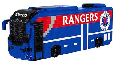 FOCO Officially Licensed Rangers FC Football BRXLZ Bricks 3D Coach Toy Model - Scottish Premiership Construction Toy - 1347 Pieces - Ages 12+ - Sports Merchandise