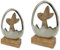 Holz und Metall Osterdeko Holz und Metall Osterhase im Ei - Set klein und groß Osterdekoration Tisch-Deko Osterhase
