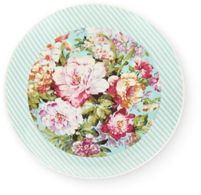 Nuvole di Stoffa Piatto dessert in porcellana con fiori Grace Shabby Chic 20.3x12.8x2 cm