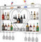 Generic Modernes Wand-weinregal Aus Metall, Schwebende Barregale, Wand-barschrank Mit Glashalter, Barschrank Für Küche, Wohnzimmer, Zuhause, Bar, Café(Size:100x15x80cm/39x5.9x31in,Color:Weiß)