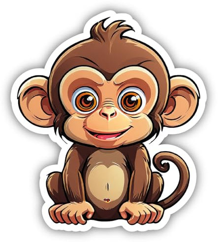 Samunshi® Kleiner Affe Aufkleber Car Decal Sticker für Mofa Fahrrad Roller oder Auto Sticker Fahrrad Mtb Mountainbike Rennrad Comic Cartoon Tier Sticker 15cm Kleiner Affe