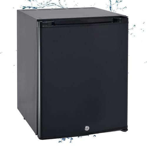 Techomey Frigo 12V, Frigo Camping Car 12V 220V pour Caravane, Camping, Camping Car, Chambre, Bureau, Hotel, Van, avec Serrure, Silencieux, 40L, Noir