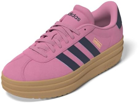 Adidas Womens VL Court Bold Sportswear, Bliss Pink/Dark Blue/Gold Metallic, 10