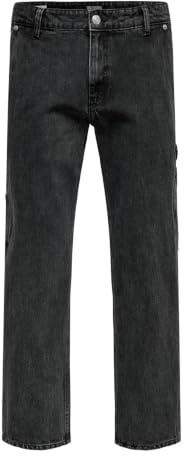 Only & Sons Herren Jeans Only & Sons Male Normal Geschnitten Jeans Onsedge Mittlere Taille Gerade Geschnitten Jeans