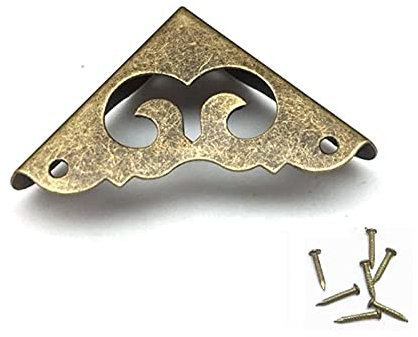 Furniture Corner Guard,Fittings, Accessories 40pcs Decorative Wooden Box Frame Furniture Metal Corners Bronze Protectors with Nails Door Hinge