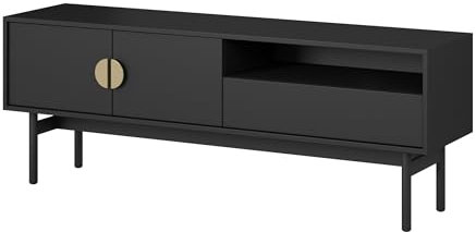 Selsey TV Schrank Board Sideboard Fernsehtisch Fernsehschrank 154 cm Schublade Schwarz Stoon
