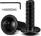 Dayalo 20 viti a testa bombata M8 x 20 mm, viti a testa bombata con flangia, viti a flangia, esagono incassato, in acciaio inox A2 V2A, ossido nero, filettatura completa, con chiusura e punta