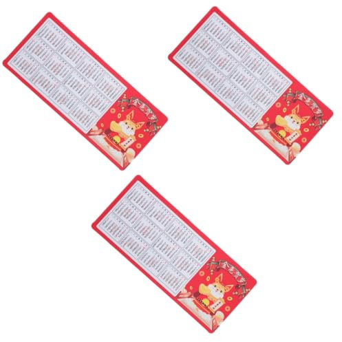 VILLCASE 3 Stück 2023 Jahr des Hasen-tastaturpads Mauspad-Kalender 2023 Mauspads Für Den Schreibtisch Desktop-Mousepad-Matte Blockkalender 2023 Mauspad Für Laptop Spielmatte Rot Gummi